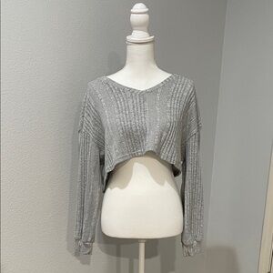 SHEIN Gray Cropped Sweatshirt